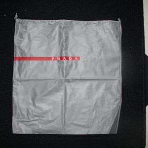 PRADA Grey Vinyl Cinch Drawstring Dust Bag